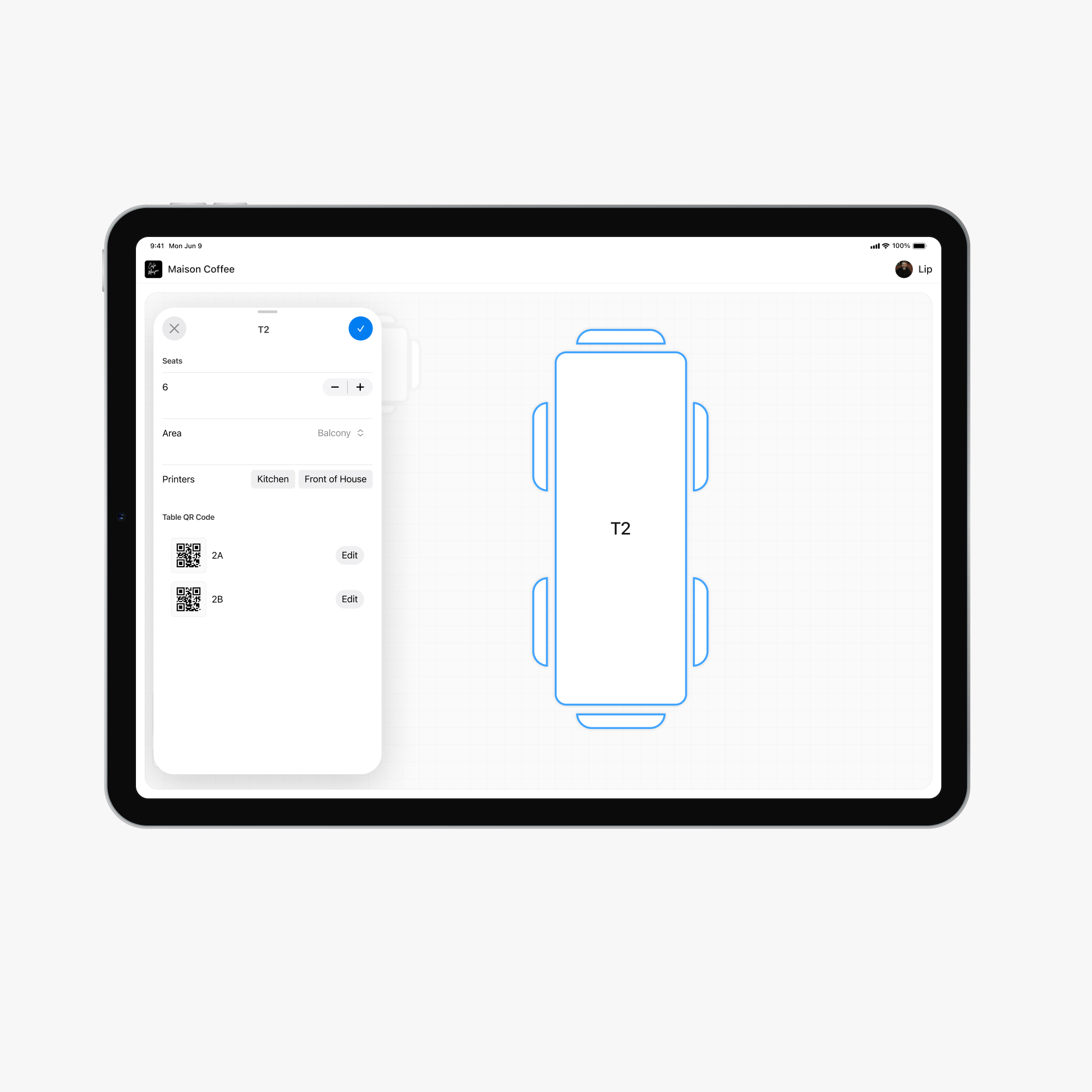 Point-of-sale table management concept
